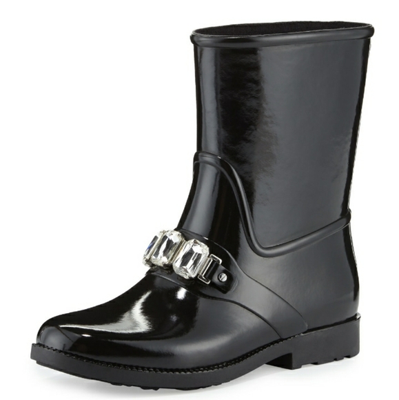Michael Kors Shoes - Michael Kors Rhinestone Rain Boots Black Gemstone